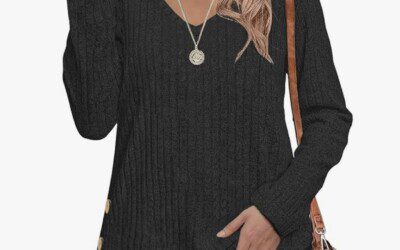 Fall Long Sleeve Top with Button Detail on the Side $11.99 shipped!  | Sizes S-XXL